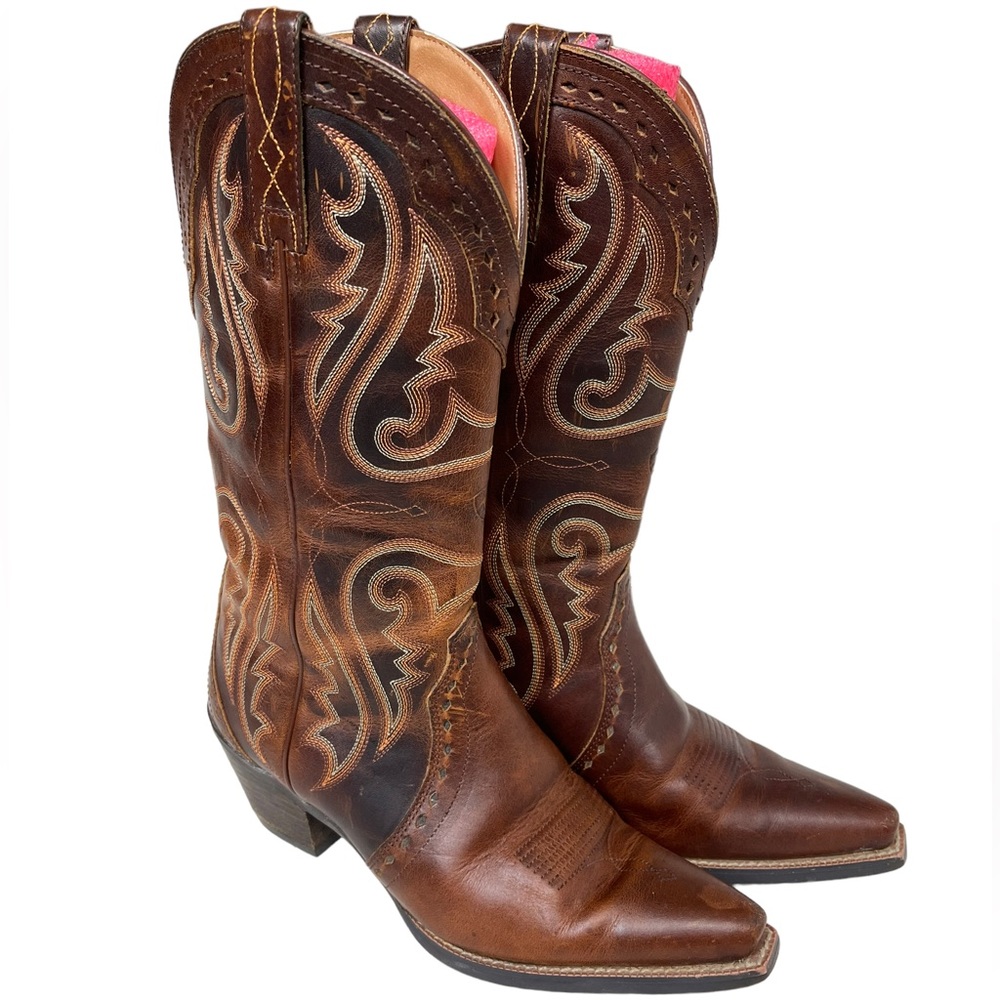 Ariat Western Brown Leather Cowboy Boots 10005908 Size 6B FLAW